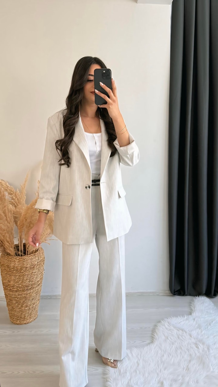 Olvera Premium Seri Düğmeli Ceket Gri