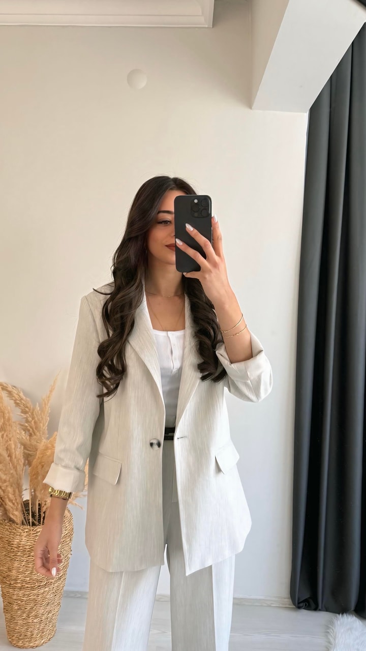 Olvera Premium Seri Düğmeli Ceket Gri