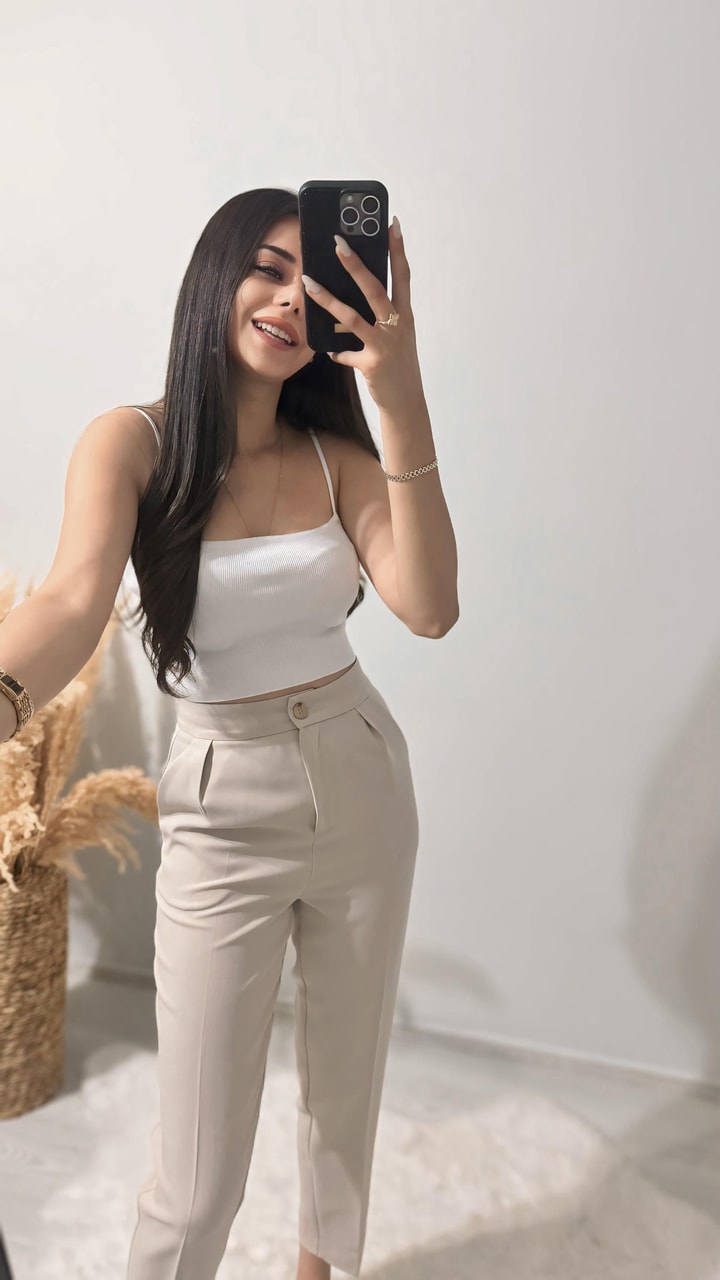 Premium Seri Kalın Kumaş Cepli Double Atlas Pantalon Bej