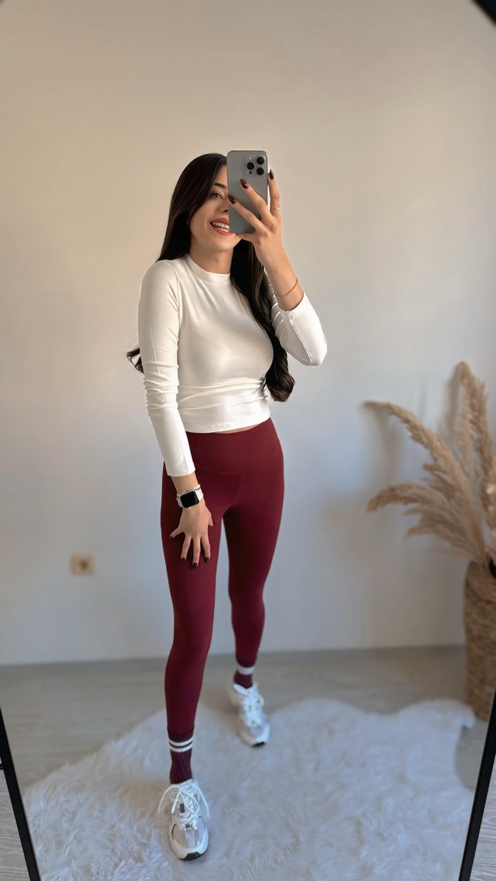 Roma Bordo Çelik Süper Fit Tayt