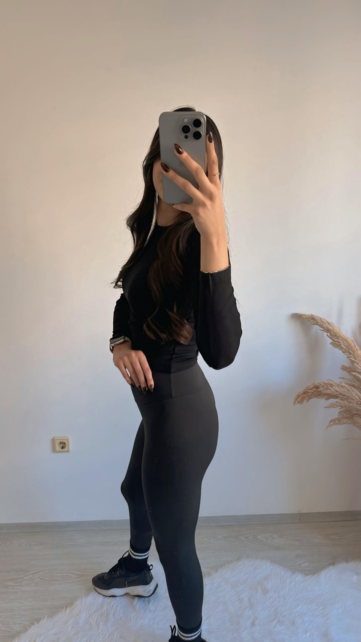 Roma Siyah Çelik Süper Fit Tayt