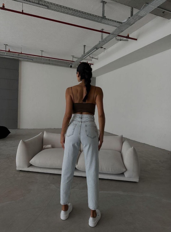 Yılan Varak Baskı Mom Jean