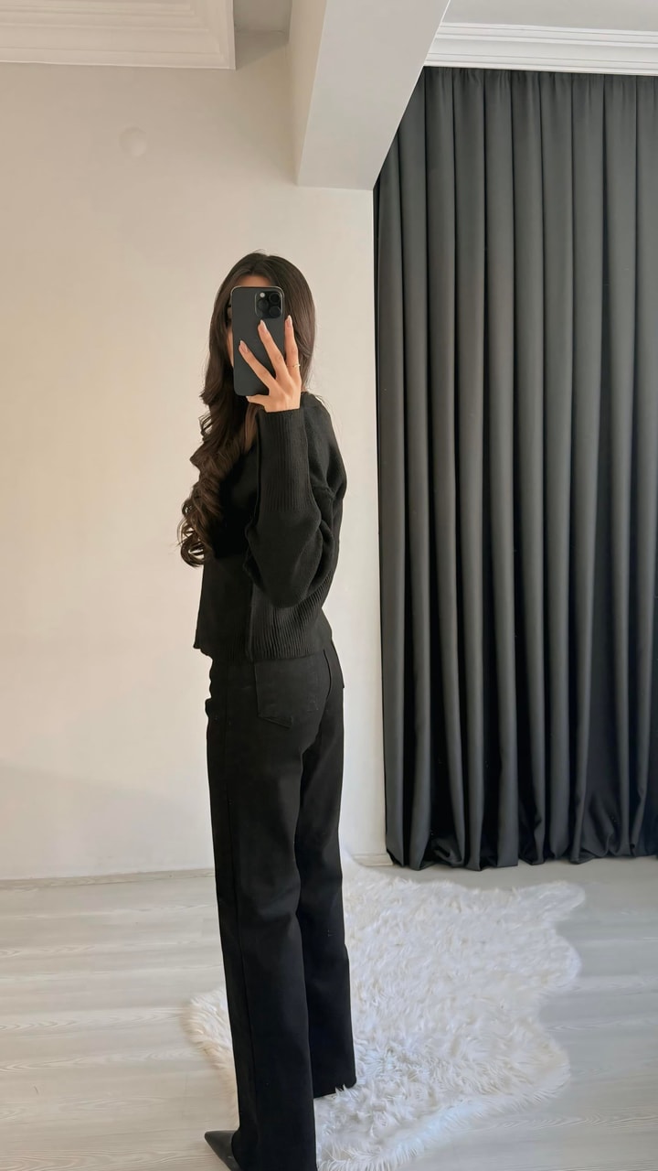 Sunsie Zra Premium Kalite Toparlayıcı Straight Jean Siyah