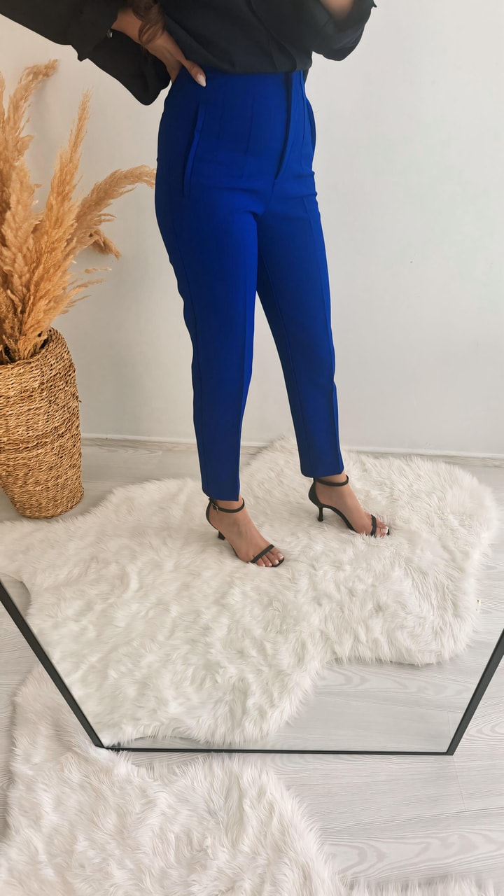 Zra Model Lüx Kalite Kalın Kumaş Flatolu Pantolon Saks