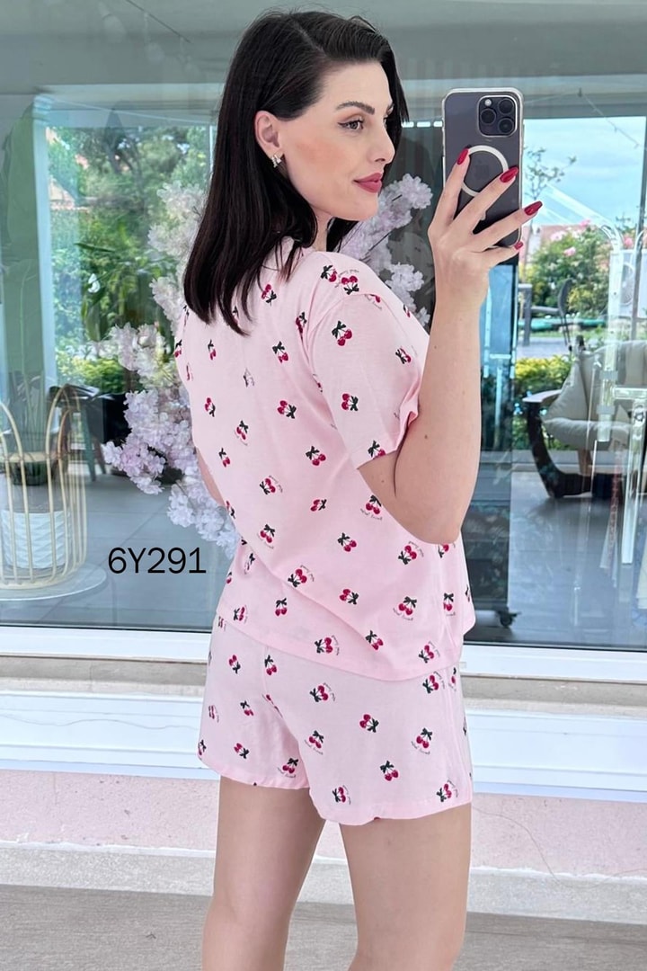 %100 Pamuk Süprem Penye Şortlu Pijama Takım