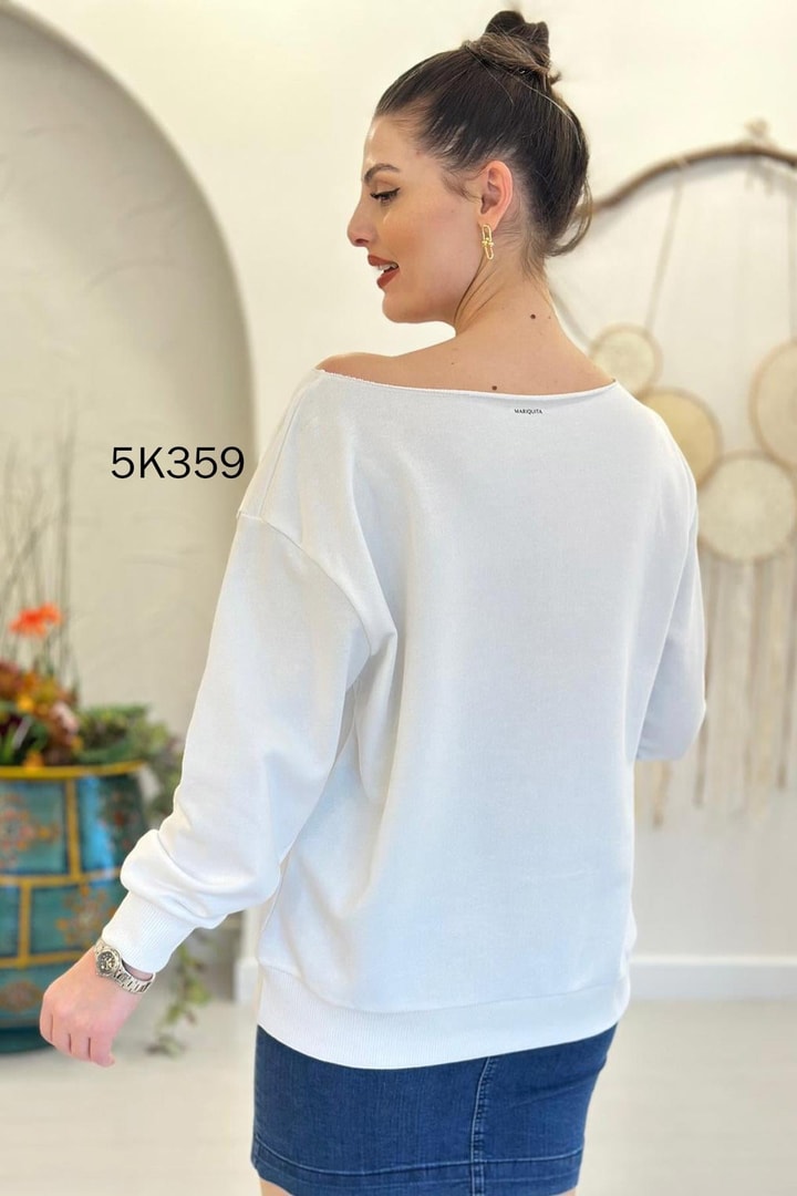 2 İplik Baskılı Sweatshirt