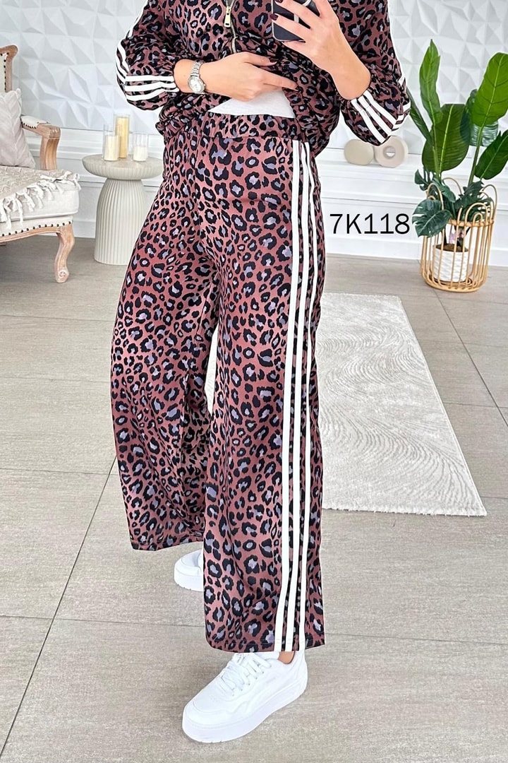 2 İplik Leopar Desenli Takım