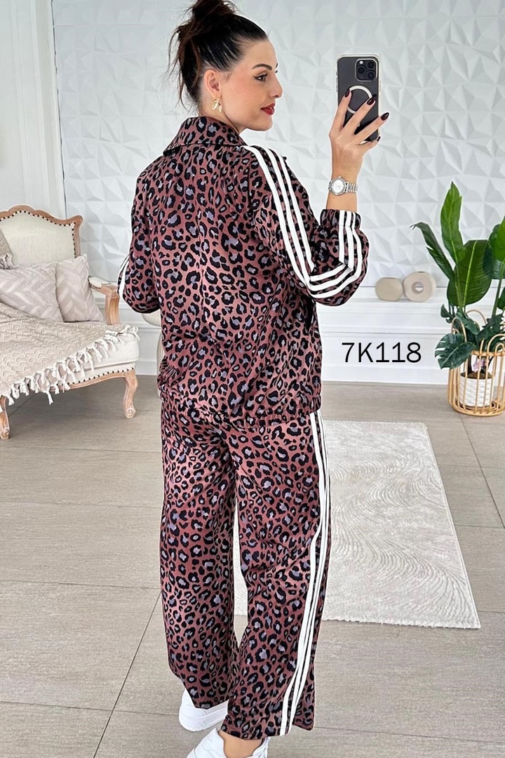 2 İplik Leopar Desenli Takım