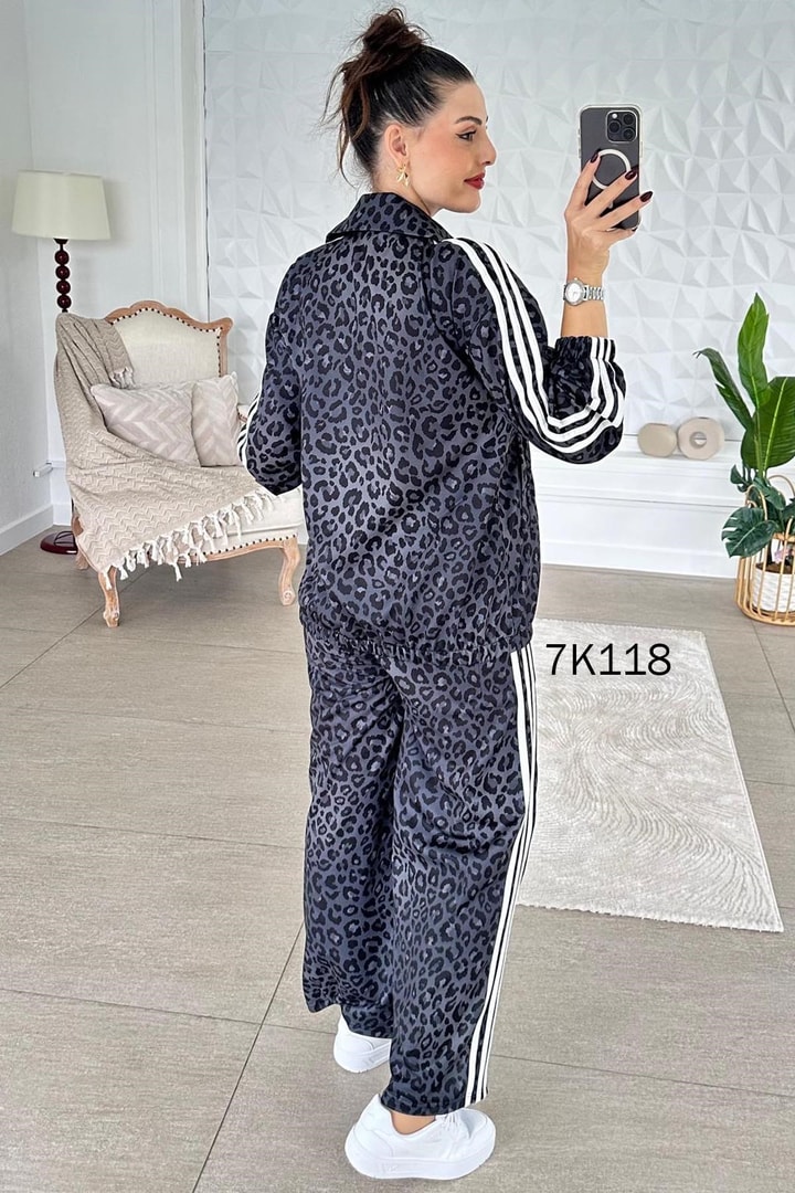 2 İplik Leopar Desenli Takım