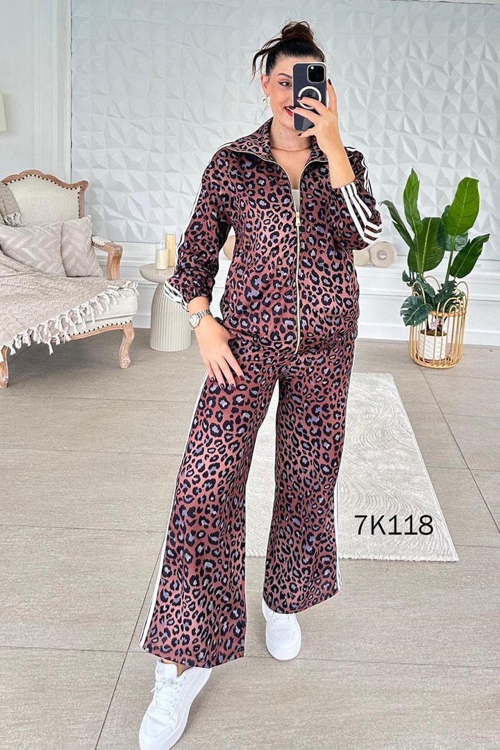 2 İplik Leopar Desenli Takım