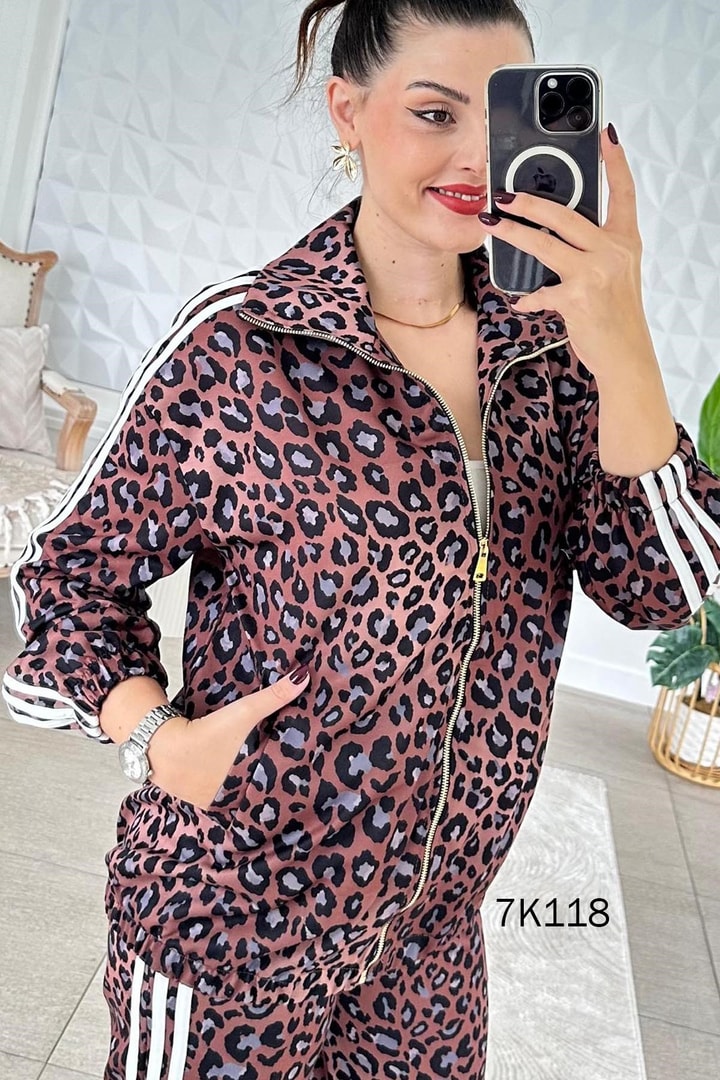 2 İplik Leopar Desenli Takım
