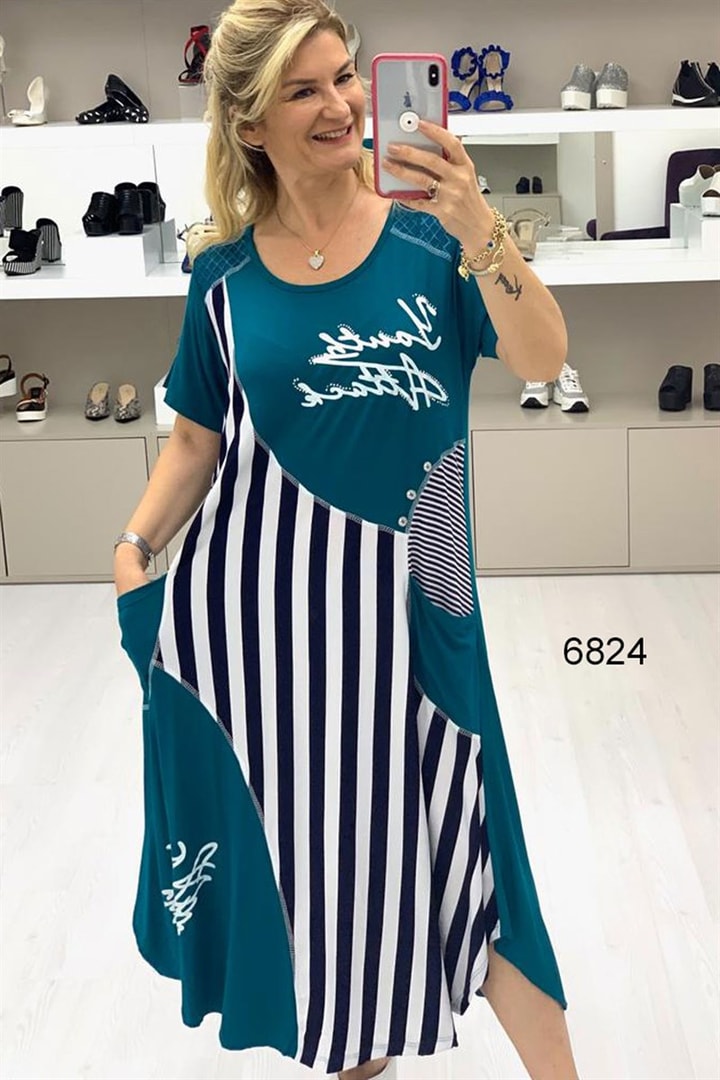 Ailin- Çizgili Elbise