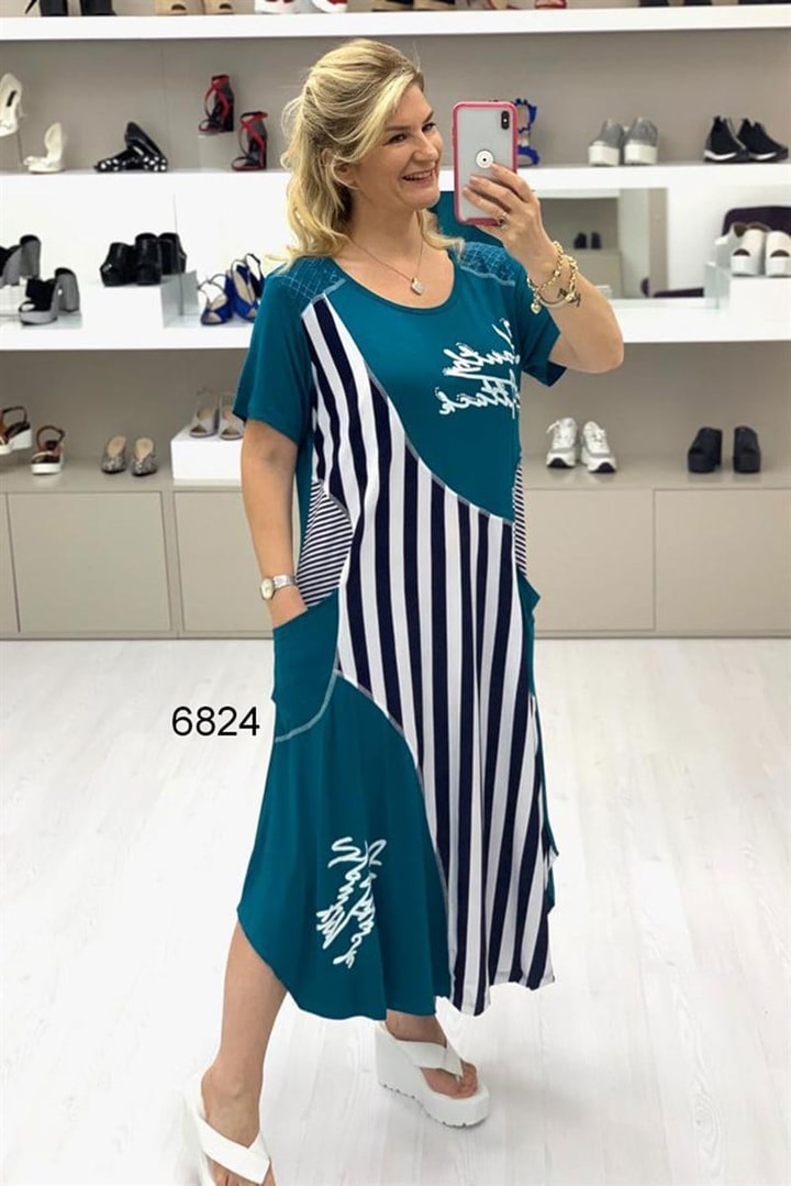 Ailin- Çizgili Elbise