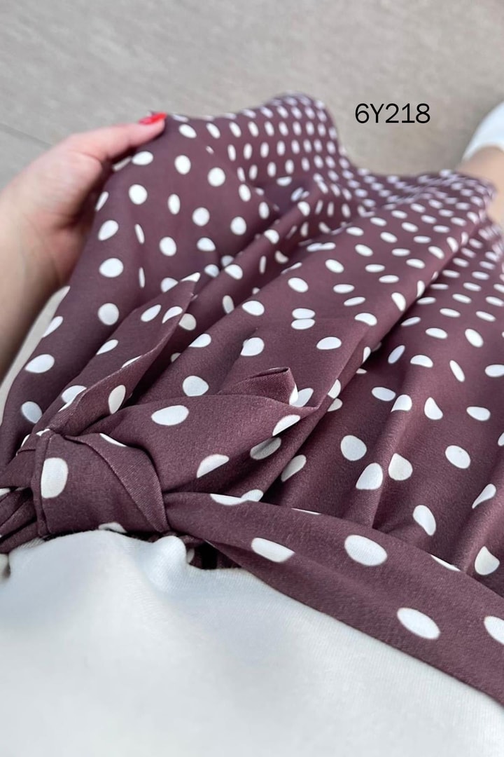 Altı Poplin Üstü Kristal Kumaş Elbise
