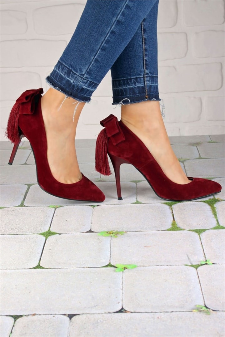 Arkası Püsküllü Stiletto