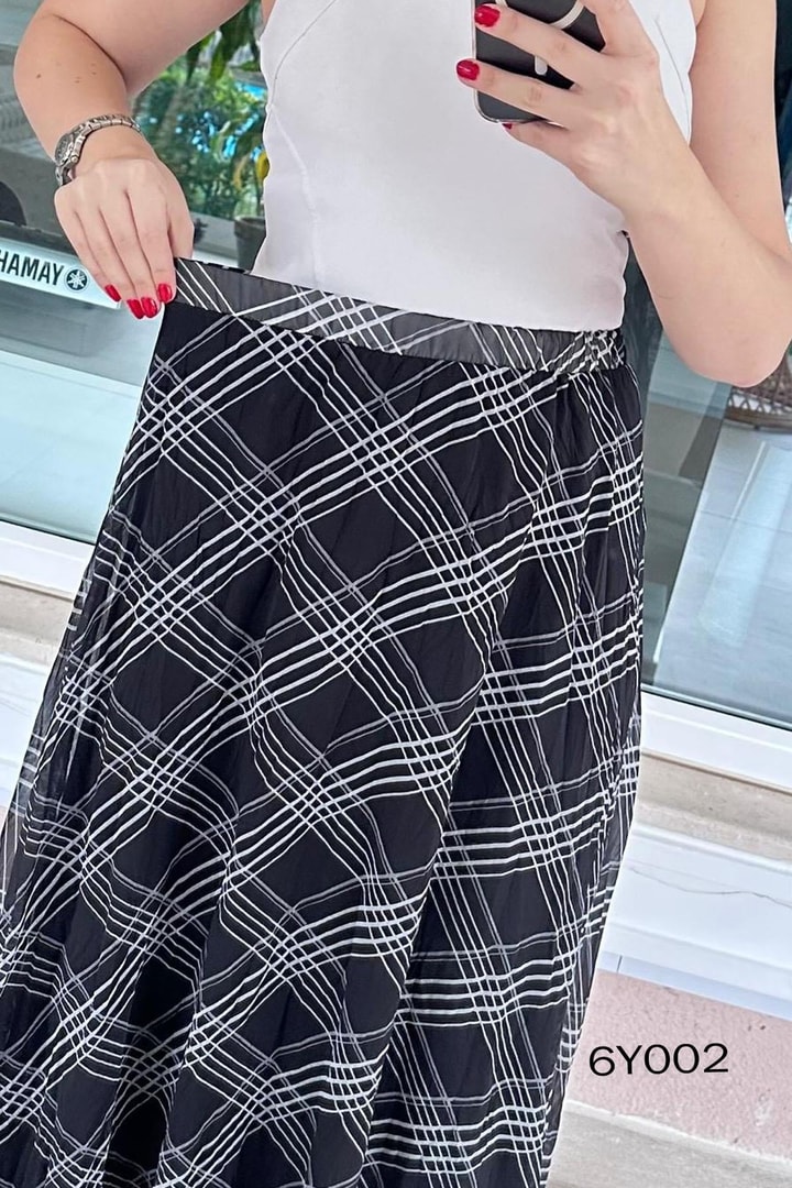 Asimetrik Kesim Şifon Etek