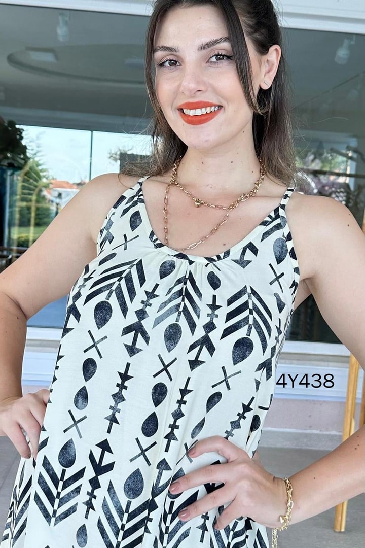 Askılı Viskon Elbise