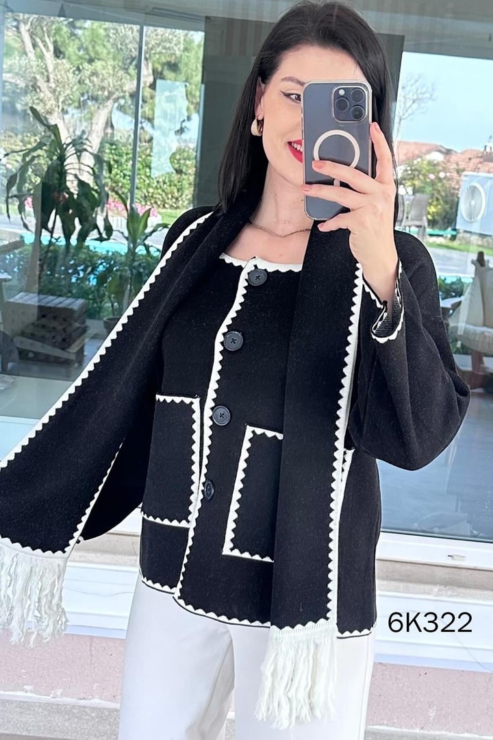Atkılı Triko Hırka