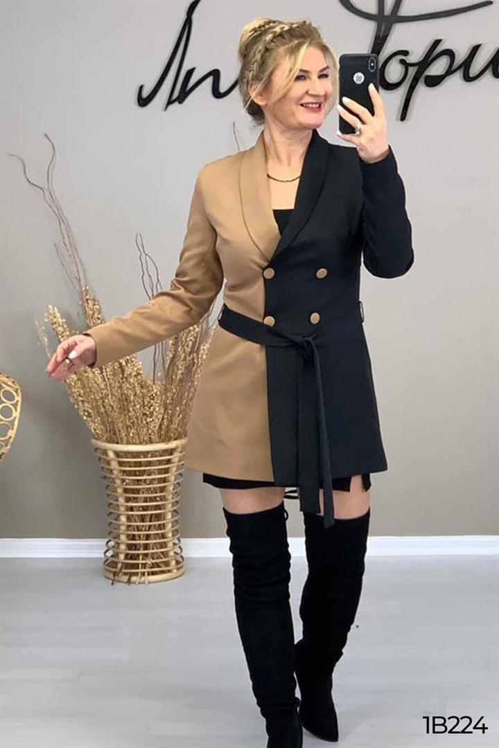 Belden Bağlamalı Blazer Ceket