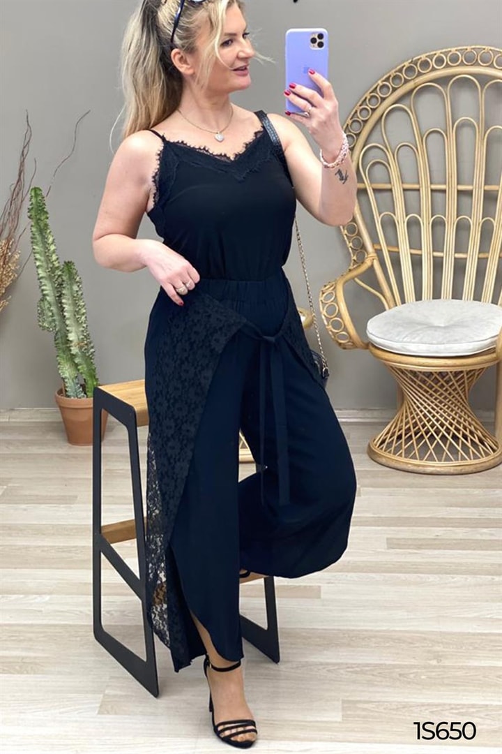 Belden Bağlamalı Dantelli Şalvar