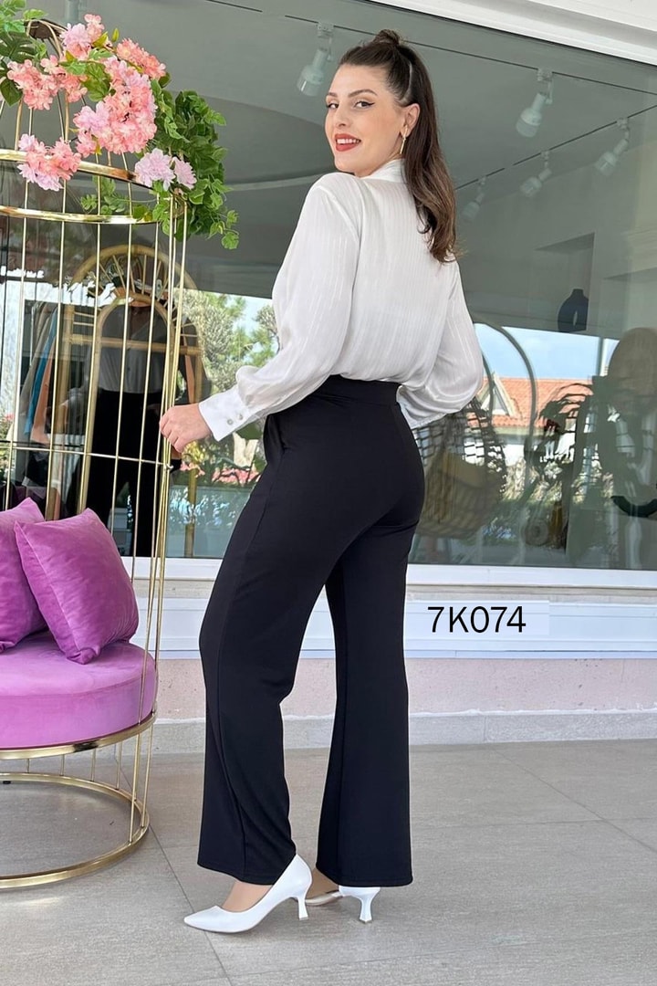 Beli Cırtlı Krep Pantolon