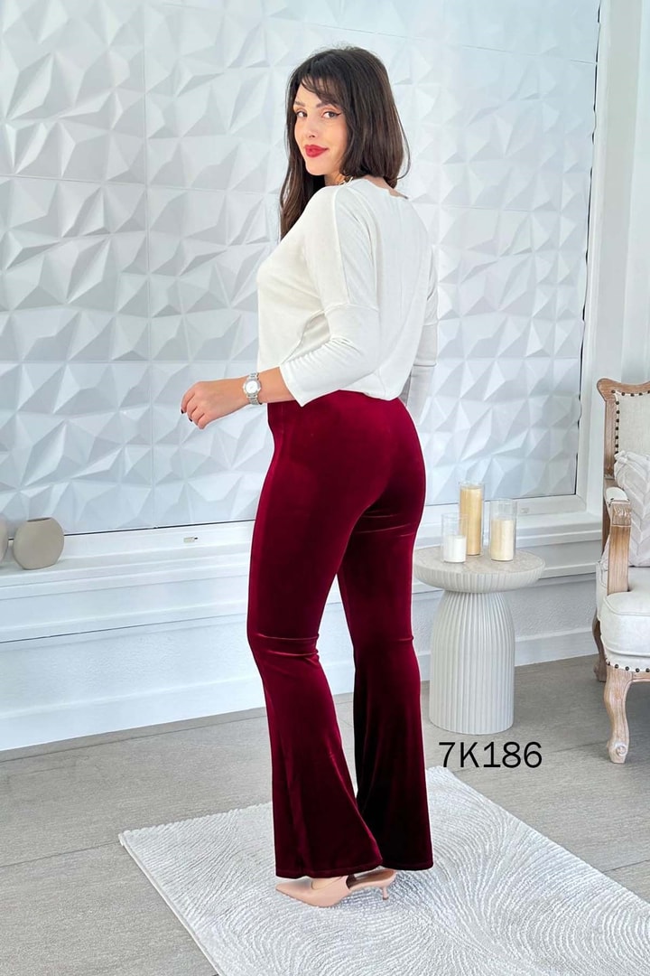 Beli Lastikli Kadife Pantolon
