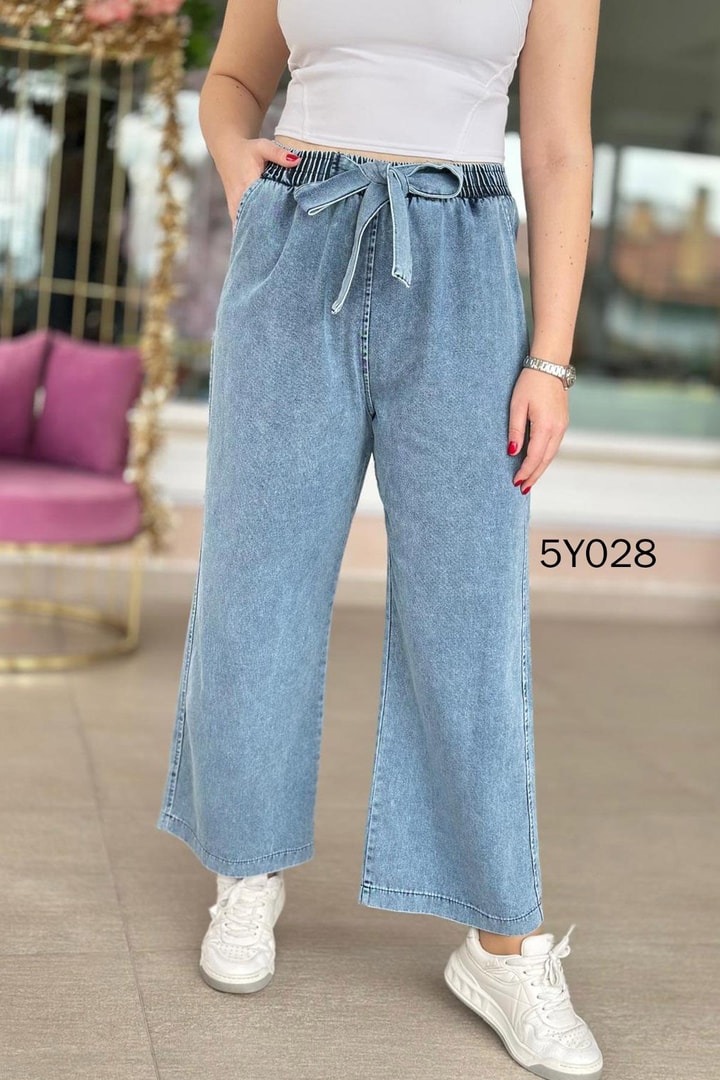 Beli Lastikli Salaş  Kot Pantolon