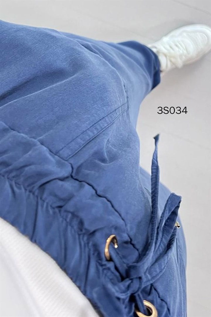 Beli Lastikli Tencel Pantolon