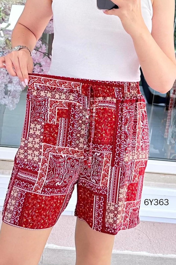 Beli Lastikli Viskon Şort