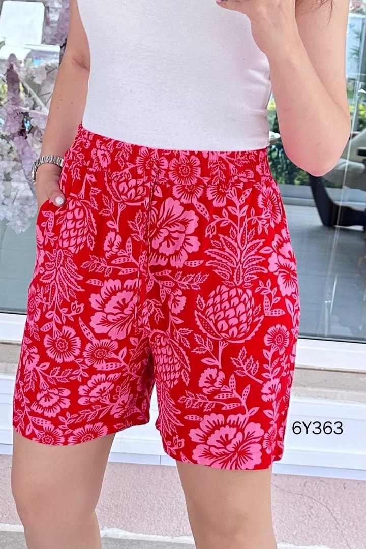 Beli Lastikli Viskon Şort