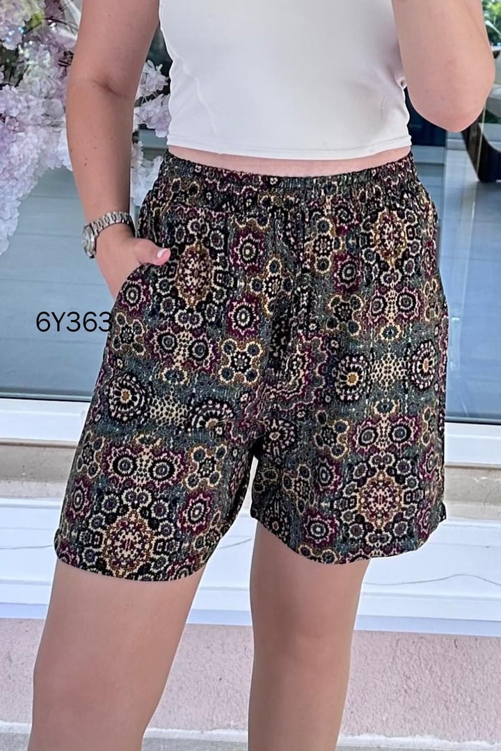 Beli Lastikli Viskon Şort