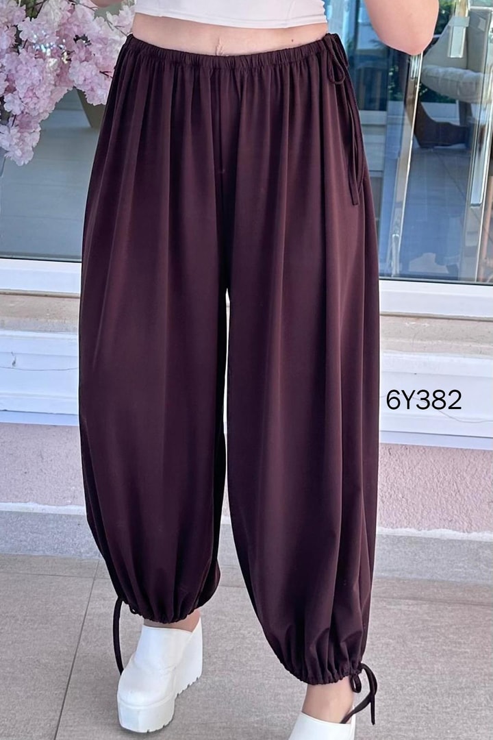 Bilekten Bağlamalı Sandy Kumaş Pantolon
