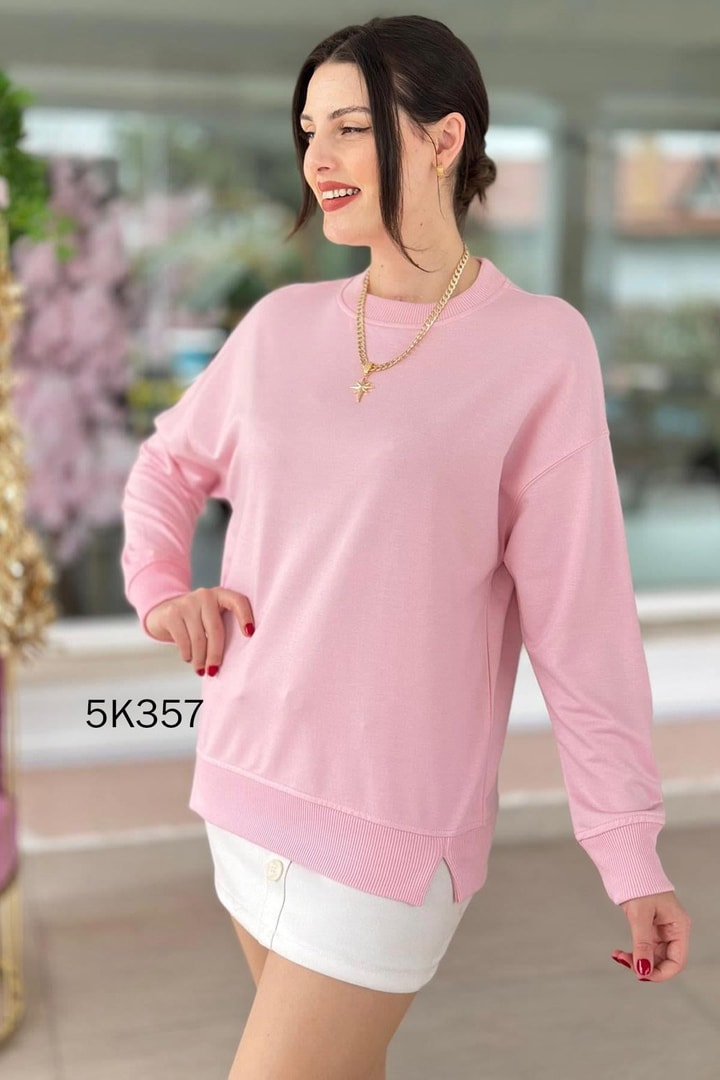 Bisiklet Yaka 2 İplik  Sweatshirt