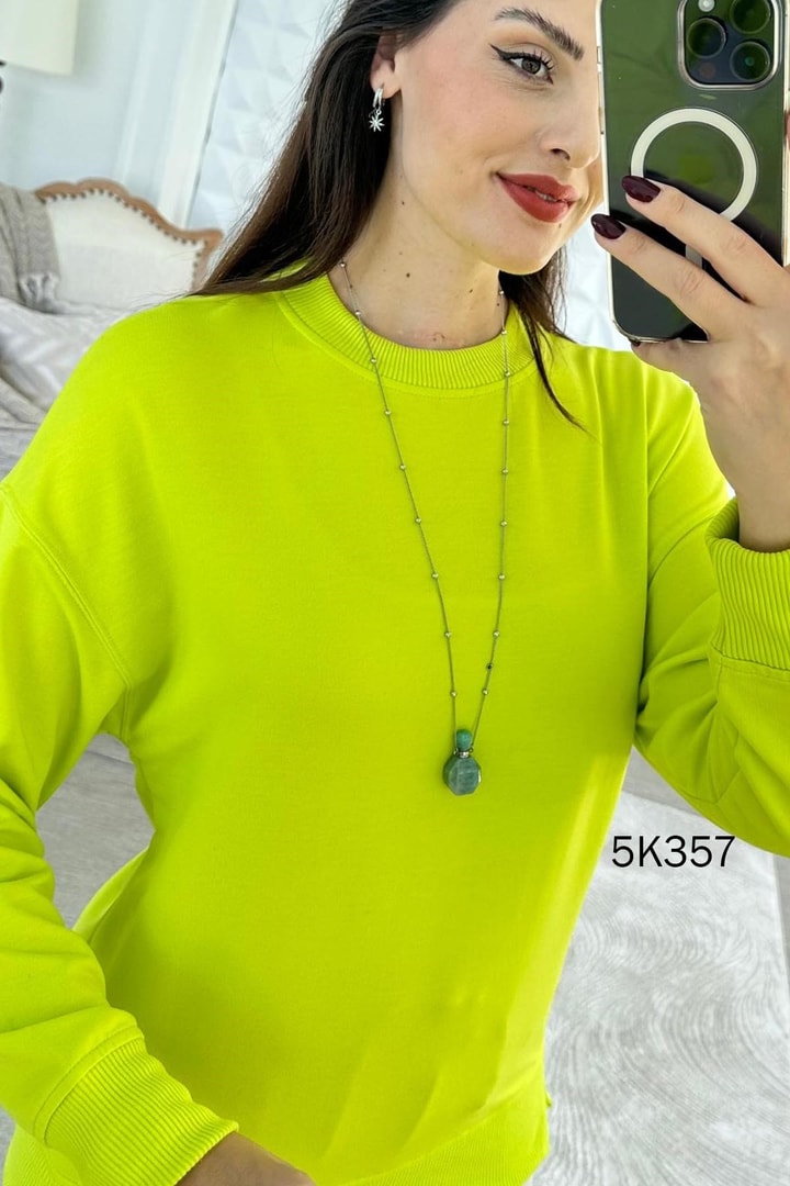 Bisiklet Yaka 2 İplik  Sweatshirt