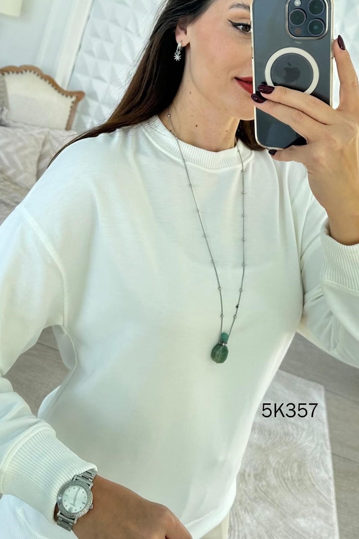 Bisiklet Yaka 2 İplik  Sweatshirt