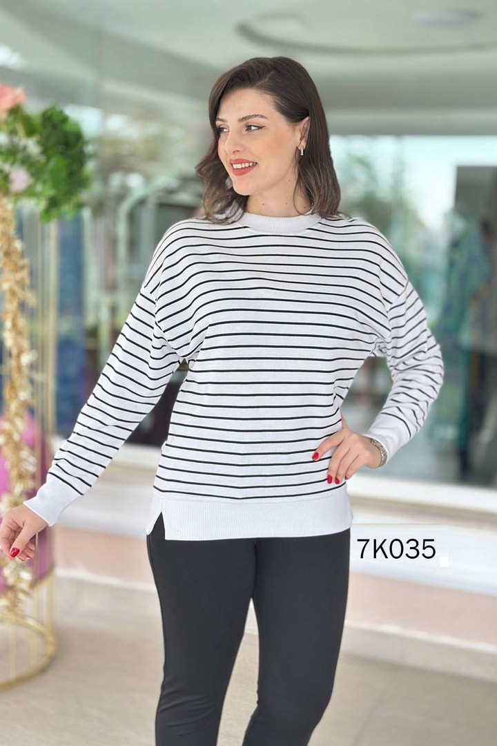 Bisiklet Yaka 2 İplik Sweatshirt
