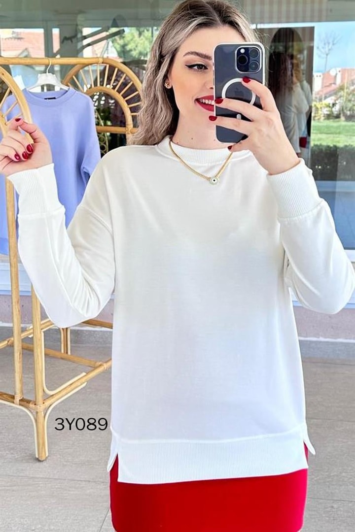 Bisiklet Yaka 2 İplik  Sweatshirt