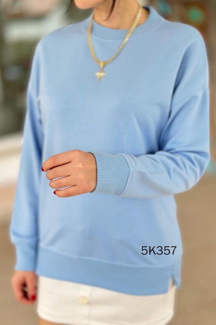 Bisiklet Yaka 2 İplik  Sweatshirt