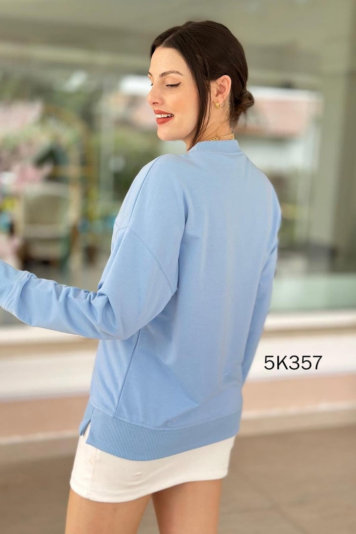 Bisiklet Yaka 2 İplik  Sweatshirt