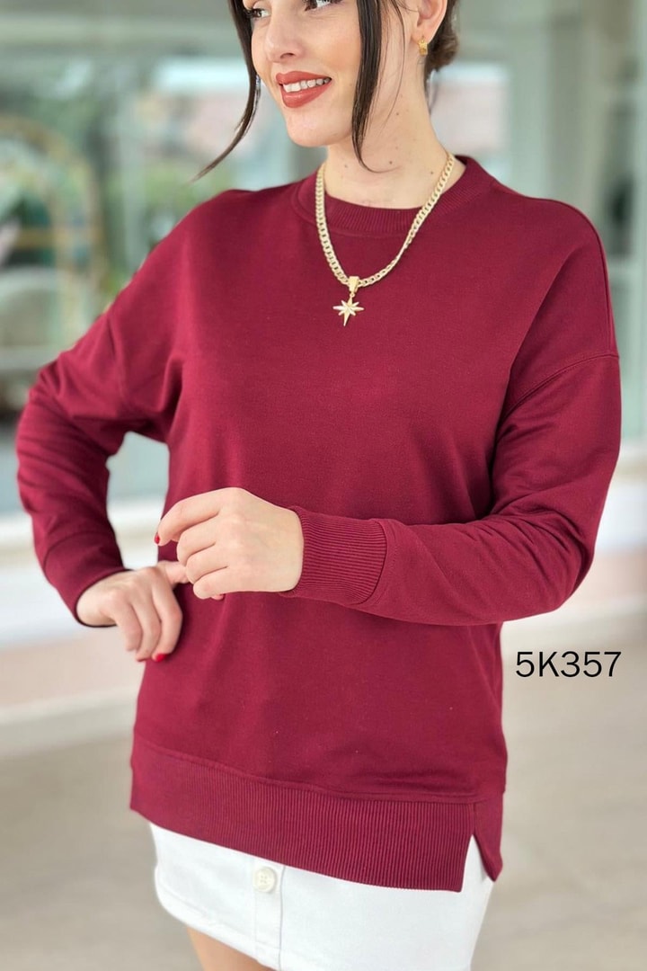 Bisiklet Yaka 2 İplik  Sweatshirt