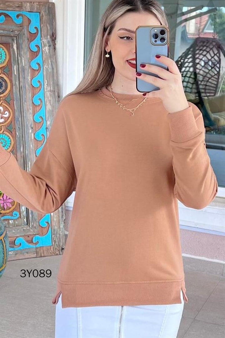 Bisiklet Yaka 2 İplik  Sweatshirt