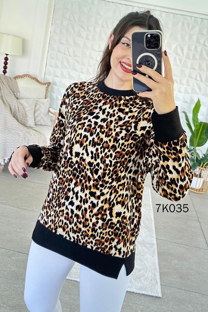 Bisiklet Yaka 2 İplik Sweatshirt
