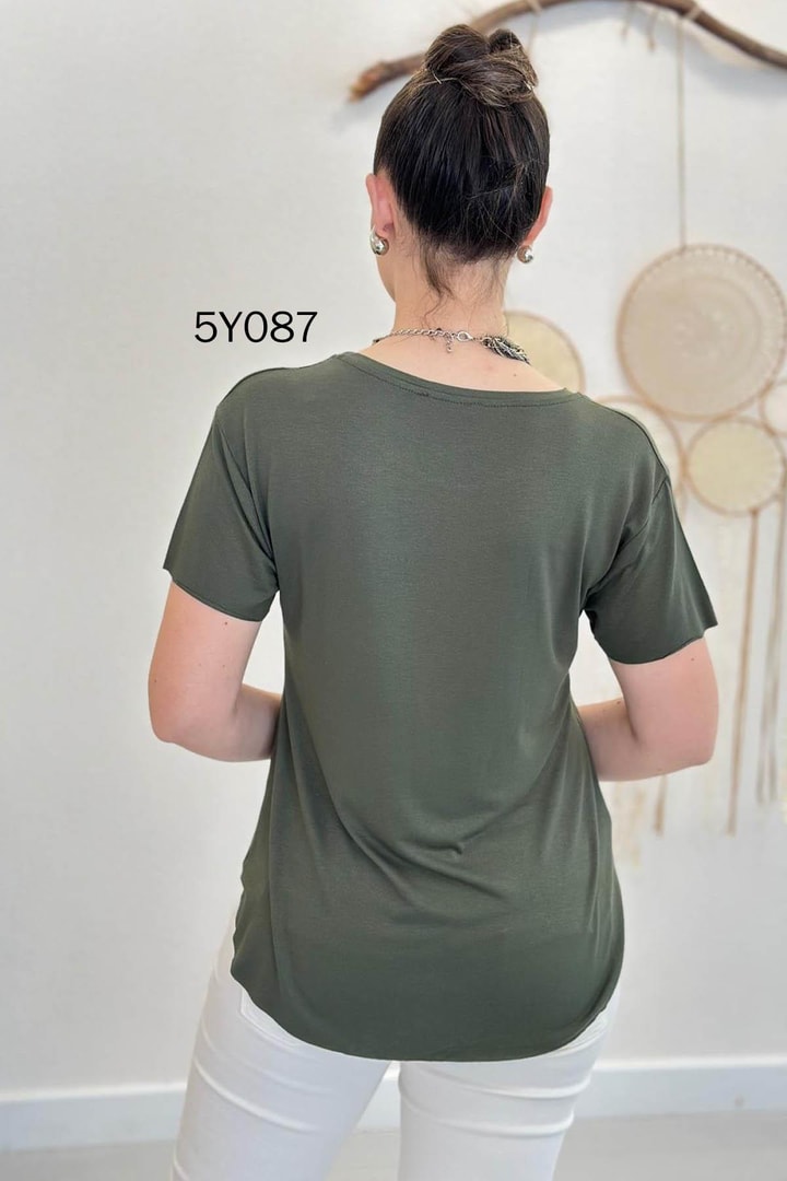 Bisiklet Yaka Bambu Tshirt