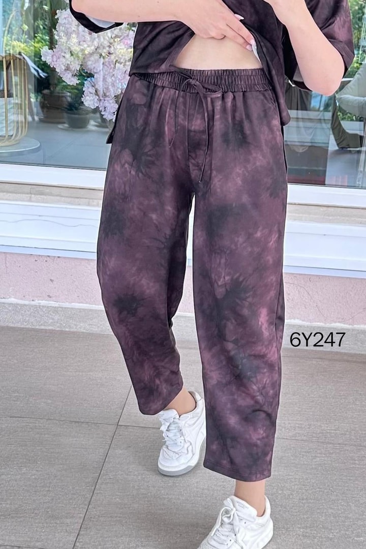 Bisiklet Yaka Batikli Takım