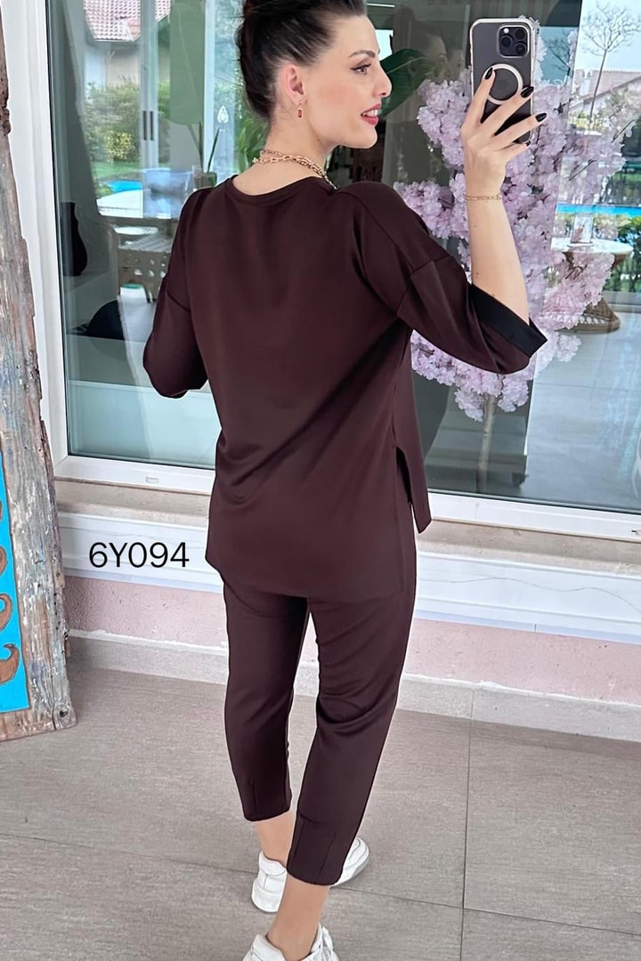 Bisiklet Yaka Kristal 2 İplik Takım