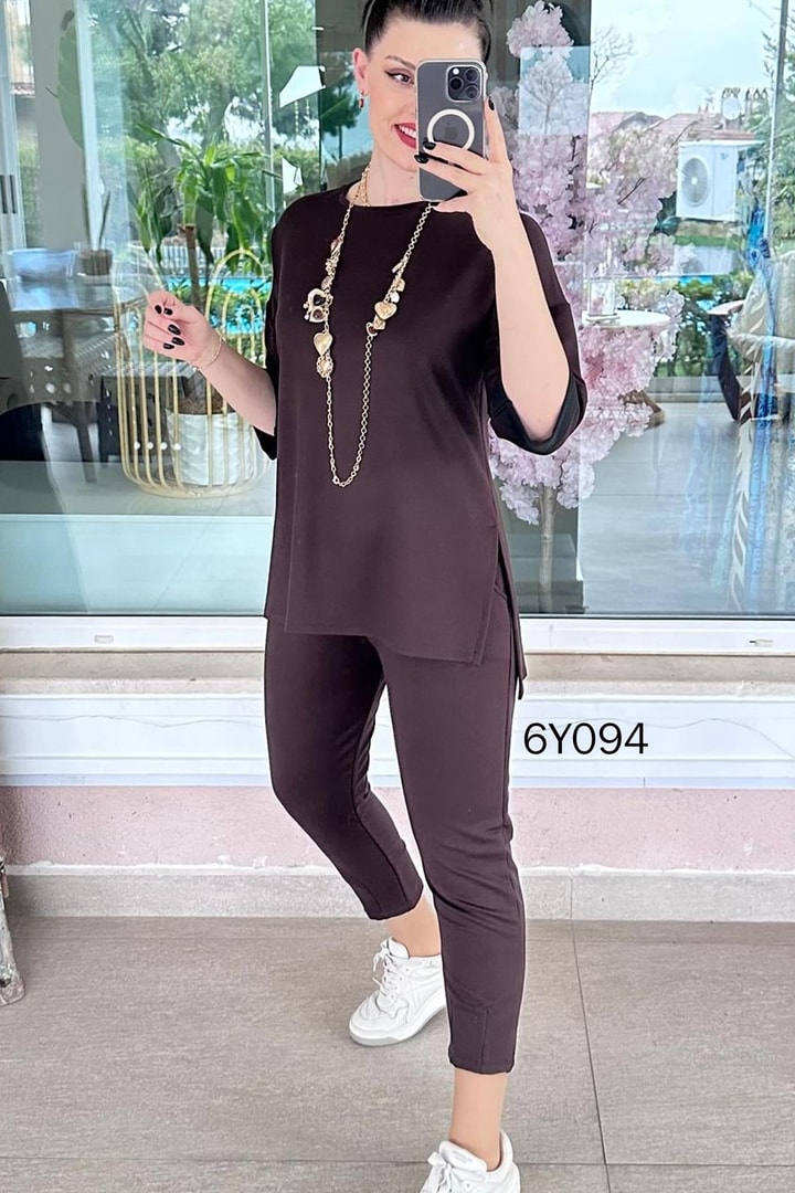Bisiklet Yaka Kristal 2 İplik Takım