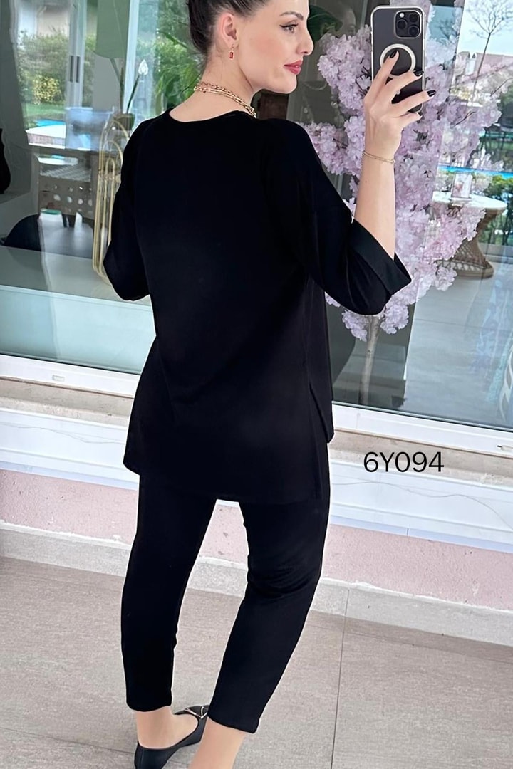 Bisiklet Yaka Kristal 2 İplik Takım