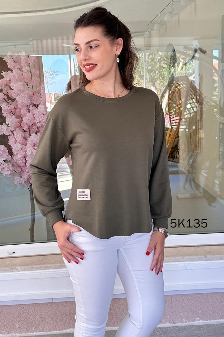 Bisiklet Yaka Modal Kumaş Sweatshirt