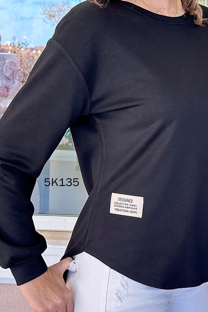 Bisiklet Yaka Modal Kumaş Sweatshirt