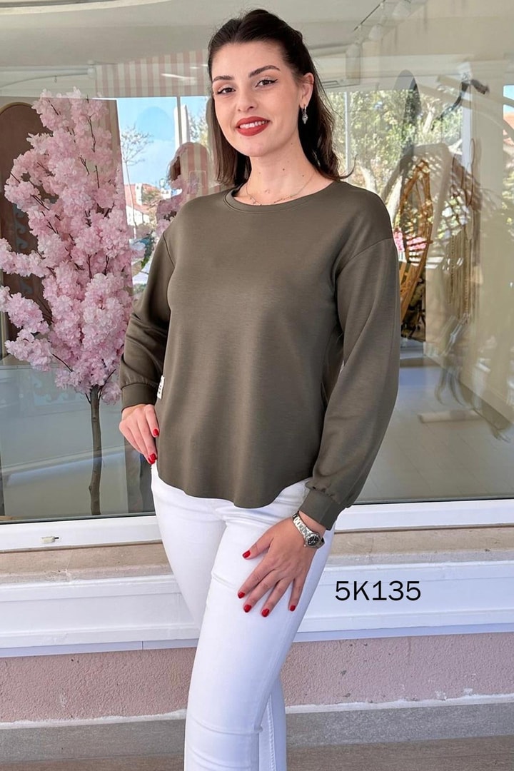 Bisiklet Yaka Modal Kumaş Sweatshirt